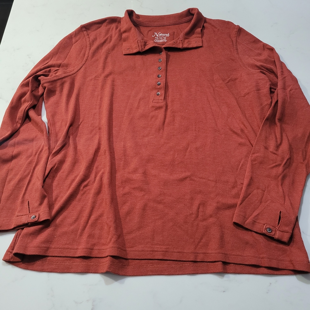 Men's Red Henley Shirt